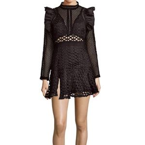 Haute Rogue Lace Ruffle Mini Dress M